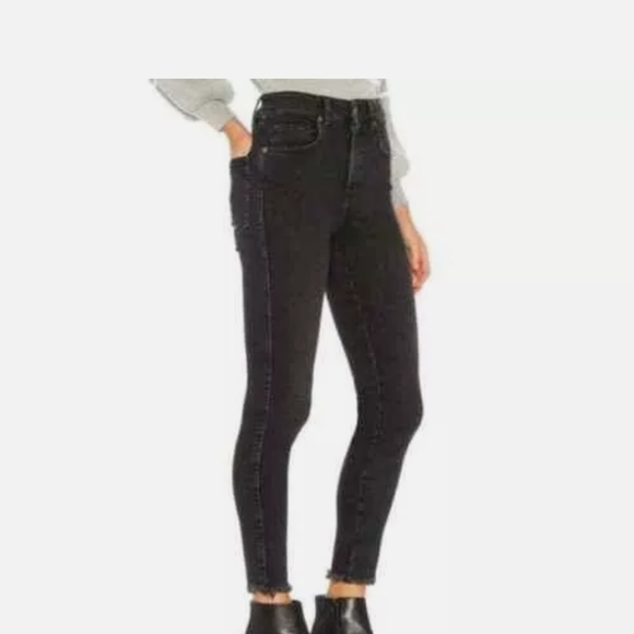 Free People high rise Jegging skinny jeans black wash size 27 NWT - Picture 4 of 10